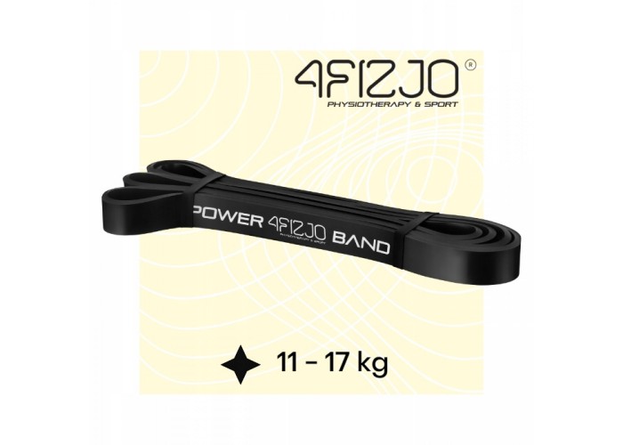 Еспандер-петля 4FIZJO Power Band 22 мм 12-17 кг резина для фітнесу і спорту Black (P-5907222931066)