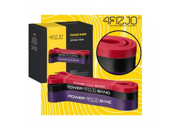Еспандер-петля 4FIZJO Power Band 6-26 кг резина для фітнесу і спорту, набір 3 шт Mix (P-5907222931554)