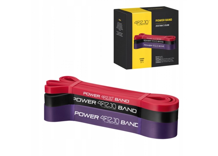 Еспандер-петля 4FIZJO Power Band 6-26 кг резина для фітнесу і спорту, набір 3 шт Mix (P-5907222931554)