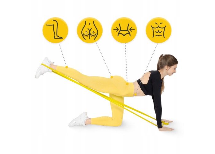 Стрічка-еспандер для спорту та реабілітації 4FIZJO Flat Band 200 х 15 cм 1-2 кг Yellow (P-5907222931639)