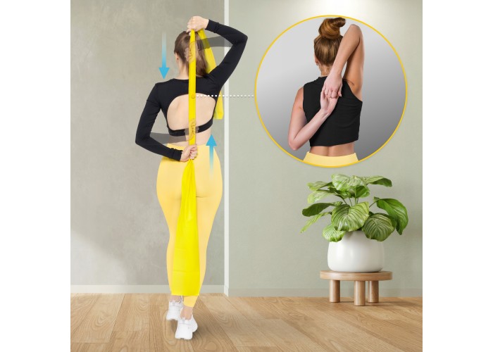 Стрічка-еспандер для спорту та реабілітації 4FIZJO Flat Band 200 х 15 cм 1-2 кг Yellow (P-5907222931639)