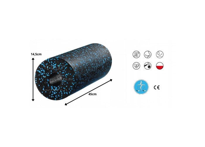 Масажний ролик 4FIZJO EPP PRO+ 45 x 14.5 см (валик, роллер) гладкий Black/Blue (P-5907222931141)