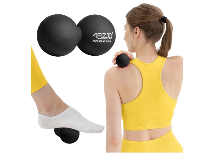 Масажний м'яч подвійний 4FIZJO Lacrosse Double Ball 6.5 x 13.5 см Black (P-5907222931226)
