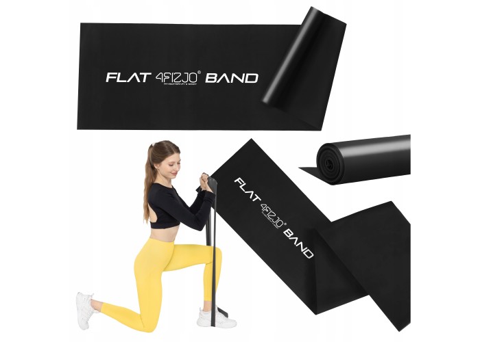 Стрічка-еспандер для спорту та реабілітації 4FIZJO Flat Band 200 х 15 cм 12-15 кг Black (P-5907222931677)