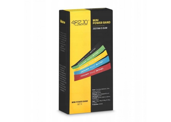 Резинки для фітнесу 4FIZJO Mini Power Band набір 5 шт 1-20 кг Mix (P-5907222931110)
