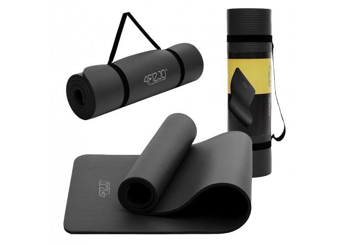 Килимок (мат) спортивний 4FIZJO NBR 180 x 60 x 1 см для йоги та фітнесу Black (P-5907222931462)
