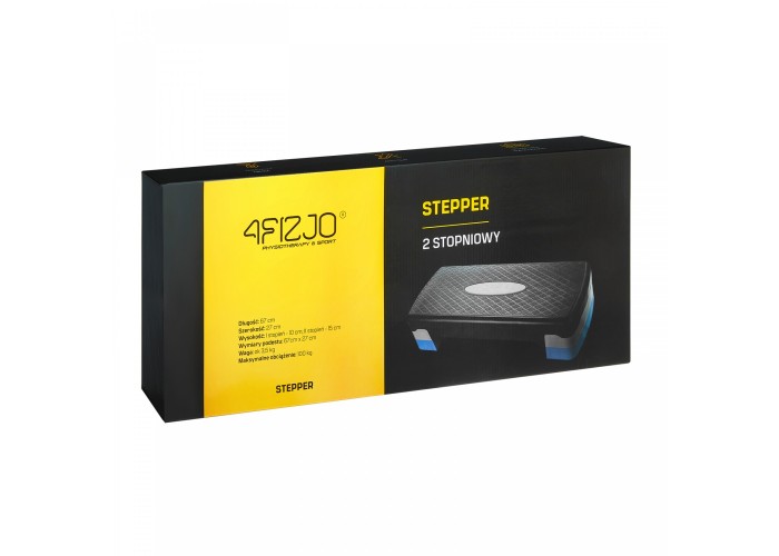 Степ-платформа 2-ступінчаста 4FIZJO 69 х 28 х 10-15 см Black/Blue (P-5907222931370)