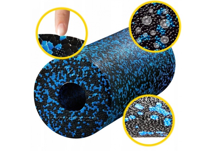 Масажний ролик 4FIZJO EPP PRO+ 33 x 14 см (валик, роллер) гладкий Black/Blue (P-5907222931417)