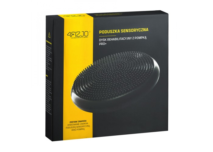 Балансувальна подушка-диск 4FIZJO PRO+ 33 см сенсомоторна, масажна Black (P-5907222931936)