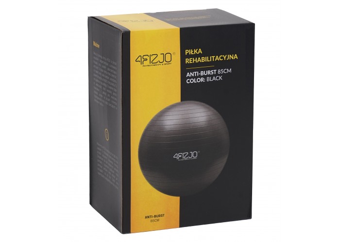 М'яч для фітнесу (фітбол) 4FIZJO 85 см Anti-Burst Black (P-5907222931516)