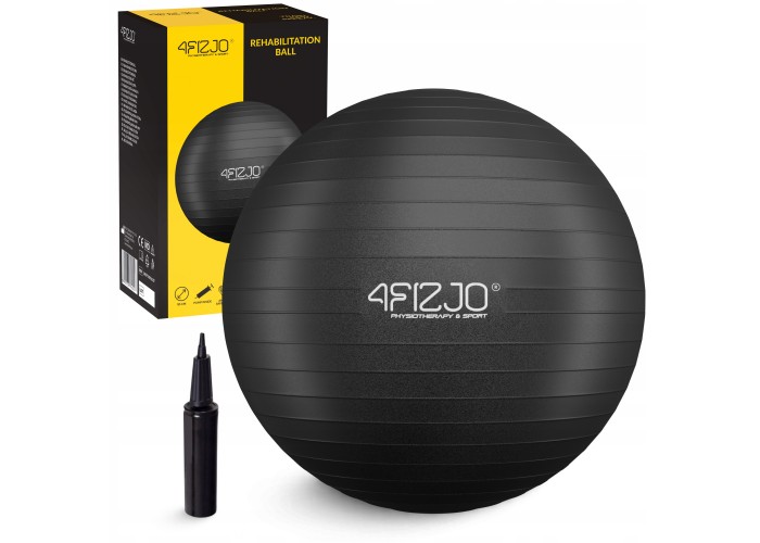 М'яч для фітнесу (фітбол) 4FIZJO 85 см Anti-Burst Black (P-5907222931516)