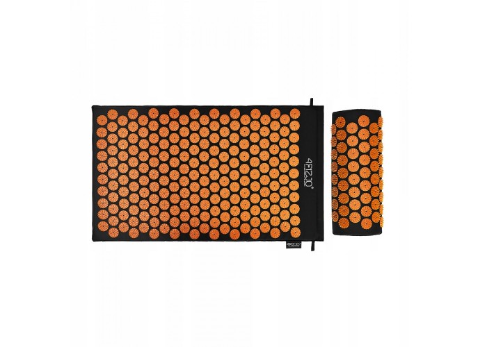 Килимок акупунктурний з валиком 4FIZJO Classic Mat Аплікатор Кузнєцова Black/Orange (P-5907222931752)