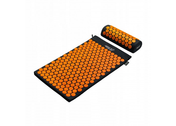 Килимок акупунктурний з валиком 4FIZJO Classic Mat Аплікатор Кузнєцова Black/Orange (P-5907222931752)