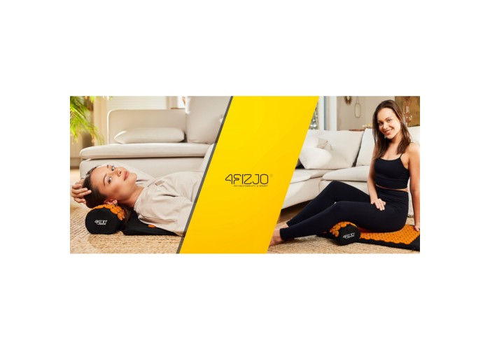 Килимок акупунктурний з валиком 4FIZJO Classic Mat Аплікатор Кузнєцова Black/Orange (P-5907222931752)