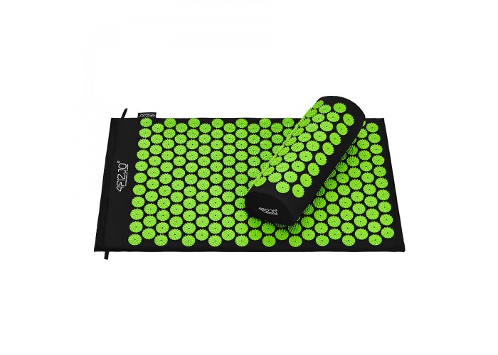 Килимок акупунктурний з валиком 4FIZJO Classic Mat Аплікатор Кузнєцова Black/Green (P-5907222931745)