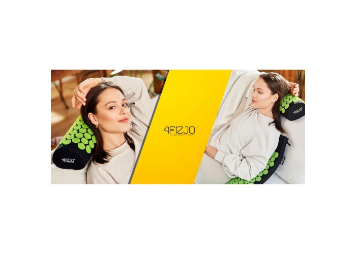 Килимок акупунктурний з валиком 4FIZJO Classic Mat XL Аплікатор Кузнєцова Black/Green (P-5907222931769)