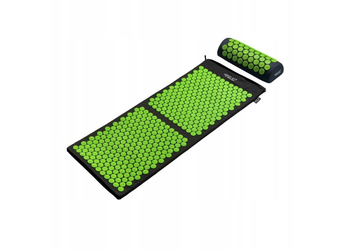 Килимок акупунктурний з валиком 4FIZJO Classic Mat XL Аплікатор Кузнєцова Black/Green (P-5907222931769)