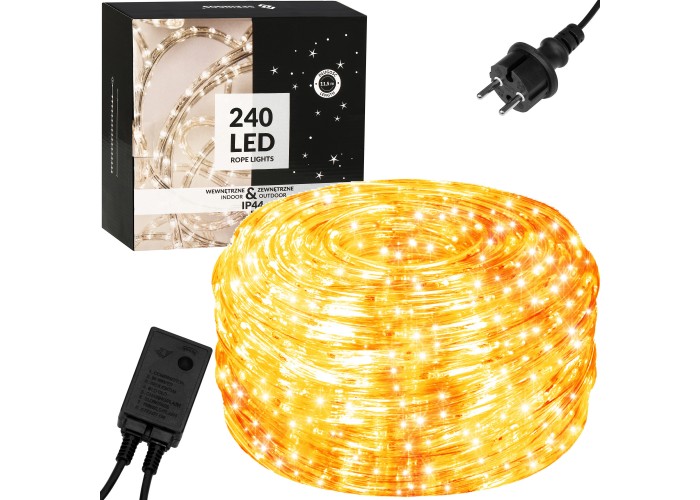 Гірлянда дюралайт вулична (зовнішня) Springos Rope Lights 10 м 240 LED CL1200 Warm White