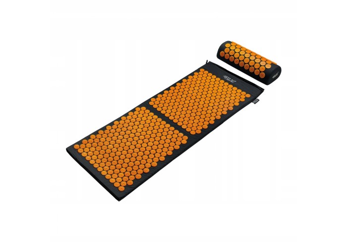 Килимок акупунктурний з валиком 4FIZJO Classic Mat XL Аплікатор Кузнєцова Black/Orange (P-5907222931776)