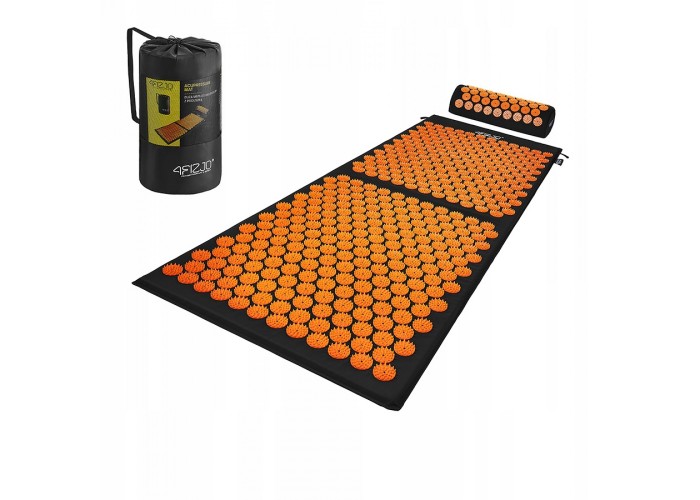Килимок акупунктурний з валиком 4FIZJO Classic Mat XL Аплікатор Кузнєцова Black/Orange (P-5907222931776)