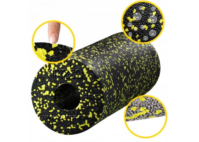 Масажний ролик 4FIZJO EPP PRO+ 33 x 14 см (валик, роллер) гладкий Black/Yellow (P-5907222931431)