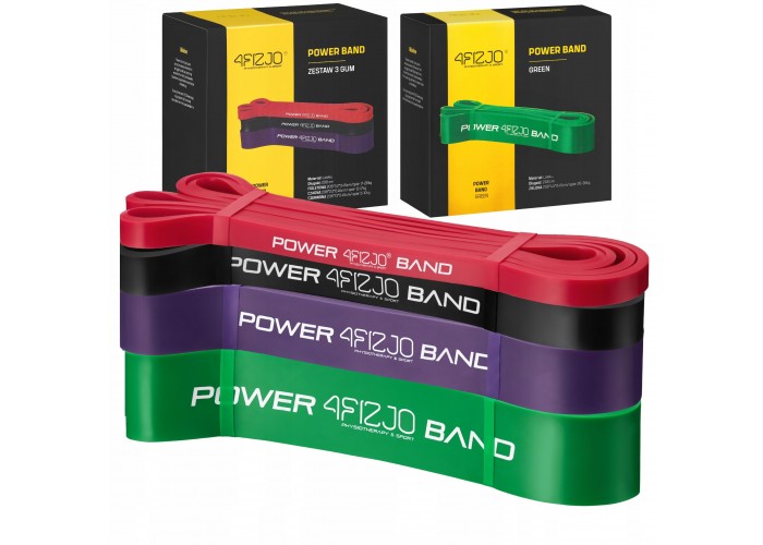 Еспандер-петля 4FIZJO Power Band 6-36 кг резина для фітнесу і спорту, набір 4 шт Mix (P-5907222931844)