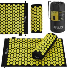 Килимок акупунктурний з валиком 4FIZJO Classic Mat Аплікатор Кузнєцова Black/Yellow (P-5907739310613)