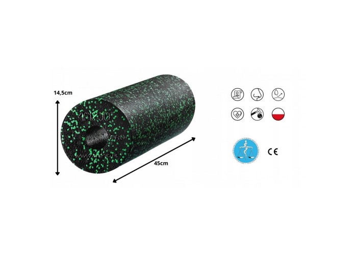 Масажний ролик 4FIZJO EPP PRO+ 45 x 14.5 см (валик, роллер) гладкий Black/Green (P-5907739310590)