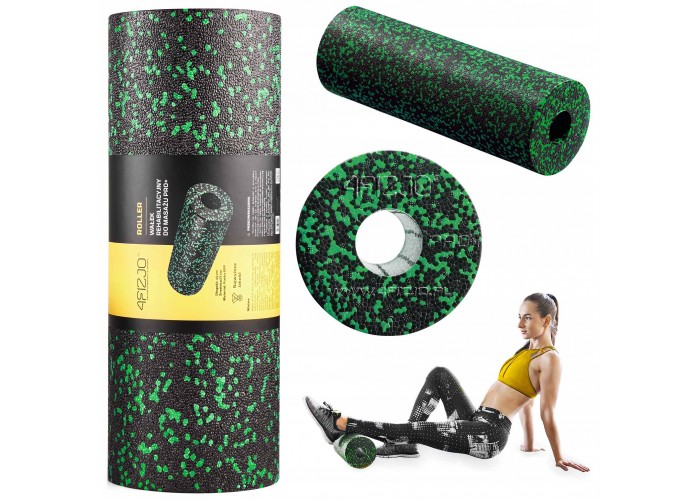 Масажний ролик 4FIZJO EPP PRO+ 45 x 14.5 см (валик, роллер) гладкий Black/Green (P-5907739310590)