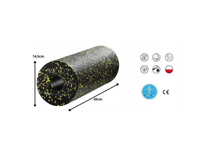 Масажний ролик 4FIZJO EPP PRO+ 45 x 14.5 см (валик, роллер) гладкий Black/Yellow (P-5907739310583)