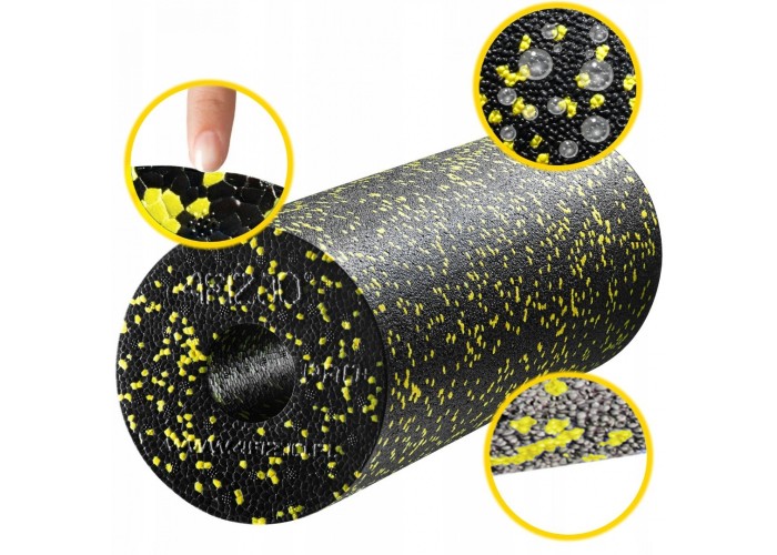 Масажний ролик 4FIZJO EPP PRO+ 45 x 14.5 см (валик, роллер) гладкий Black/Yellow (P-5907739310583)