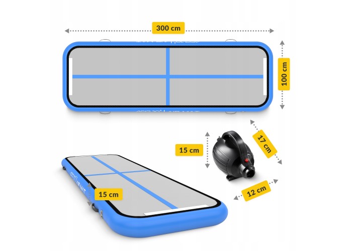 Мат гімнастичний надувний 4FIZJO Air Track Mat 300 x 100 x 15 cм White/Blue (P-5907739311771)