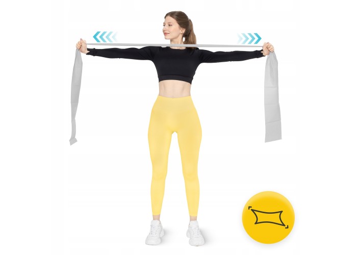 Стрічка-еспандер для спорту та реабілітації 4FIZJO Flat Band 200 х 15 cм 15-25 кг Silver (P-5907739310446)