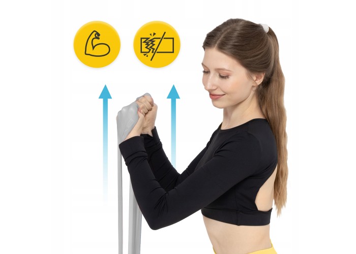 Стрічка-еспандер для спорту та реабілітації 4FIZJO Flat Band 200 х 15 cм 15-25 кг Silver (P-5907739310446)