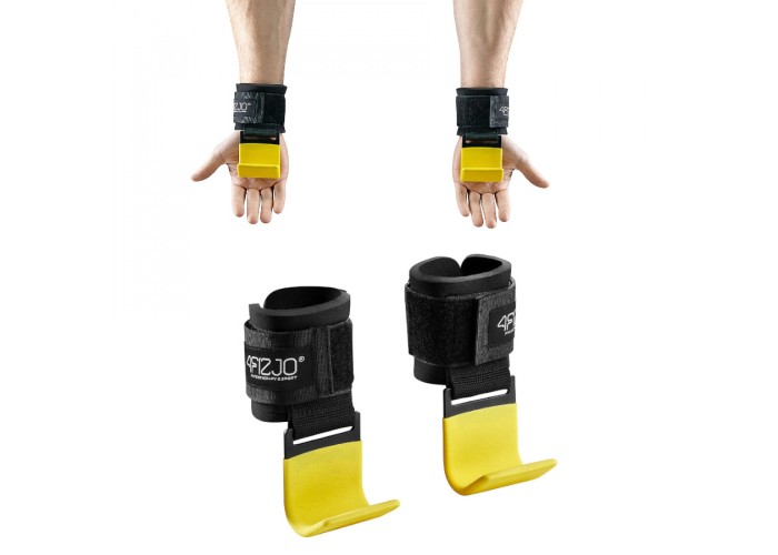 Гачки для перекладини та тяги 4FIZJO Hooks Black/Yellow (P-5907739311078)