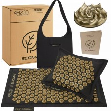 Килимок акупунктурний з подушкою 4FIZJO Eco Mat Аплікатор Кузнєцова Black/Gold (P-5907739311566)