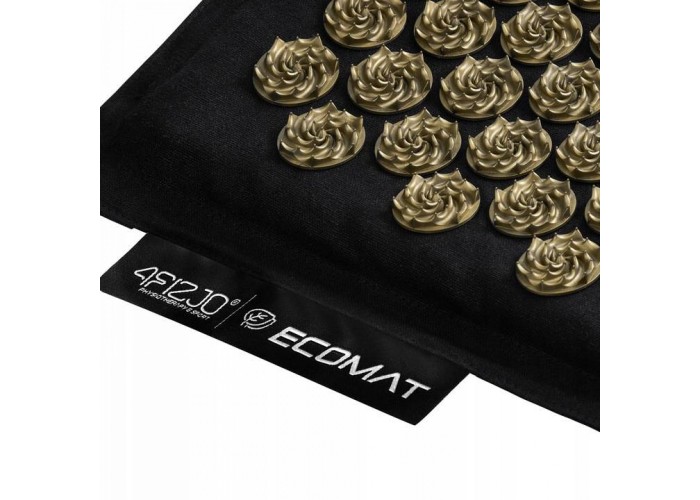 Килимок акупунктурний з подушкою 4FIZJO Eco Mat Аплікатор Кузнєцова Black/Gold (P-5907739311566)