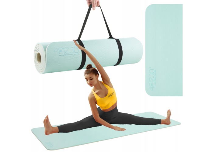 Килимок (мат) спортивний 4FIZJO TPE 180 x 60 x 1 см для йоги та фітнесу Mint/Grey (P-5907739311917)