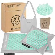 Килимок акупунктурний з подушкою 4FIZJO Eco Mat Аплікатор Кузнєцова Grey/Mint (P-5907739312181)