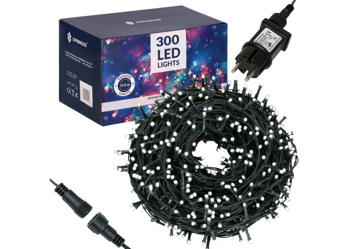 Гірлянда вулична (зовнішня) Springos 15 м 300 LED CL0320 Cold White
