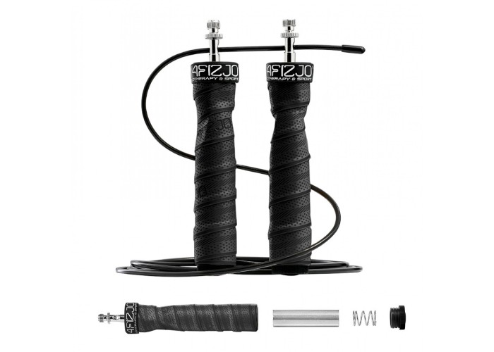 Скакалка швидкісна для кросфіту 4FIZJO Speed Rope PRO+ Black (P-5907739313164)