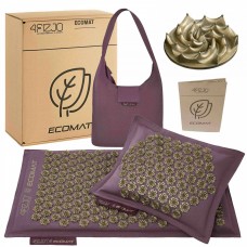 Килимок акупунктурний з подушкою 4FIZJO Eco Mat Аплікатор Кузнєцова Wine Red/Gold (P-5907739312907)