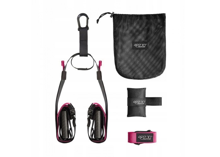 Петлі для функціонального тренінгу 4FIZJO TRX Black/Pink (P-5907739314109)