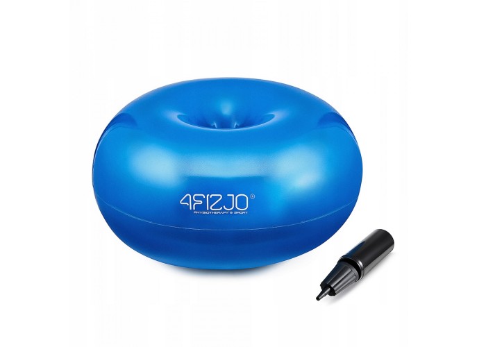 М'яч для фітнесу (пончик) 4FIZJO Air Ball Donut 50 x 27 см Anti-Burst Blue (P-5907739312969)