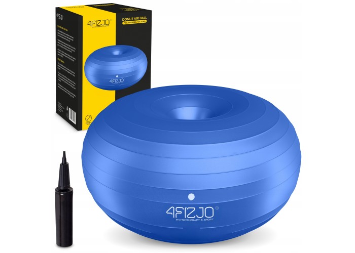 М'яч для фітнесу (пончик) 4FIZJO Air Ball Donut 50 x 27 см Anti-Burst Blue (P-5907739312969)