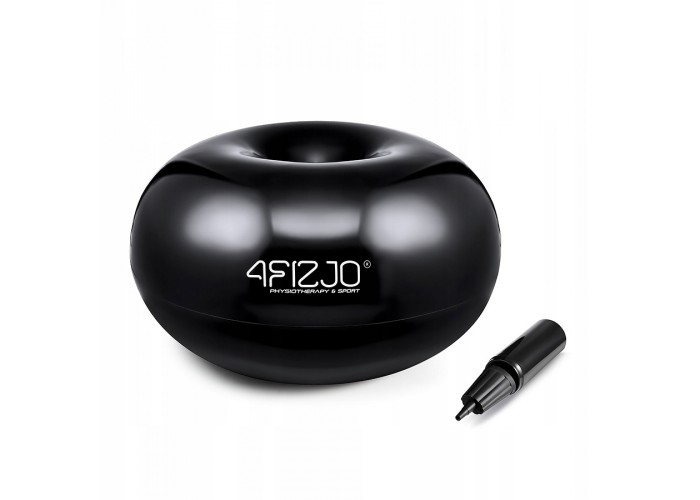 М'яч для фітнесу (пончик) 4FIZJO Air Ball Donut 50 x 27 см Anti-Burst Black (P-5907739312952)