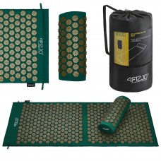 Килимок акупунктурний з валиком 4FIZJO Classic Mat XL Аплікатор Кузнєцова Navy Green/Gold (P-5907739313317)
