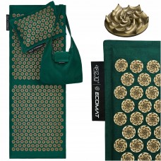 Килимок акупунктурний з подушкою 4FIZJO Eco Mat XL Аплікатор Кузнєцова Navy Green/Gold (P-5907739313614)
