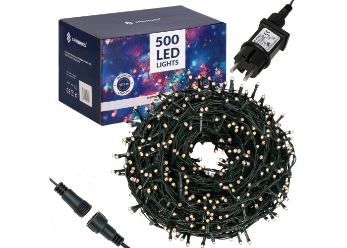 Гірлянда вулична (зовнішня) Springos 25 м 500 LED CL0521 Warm White