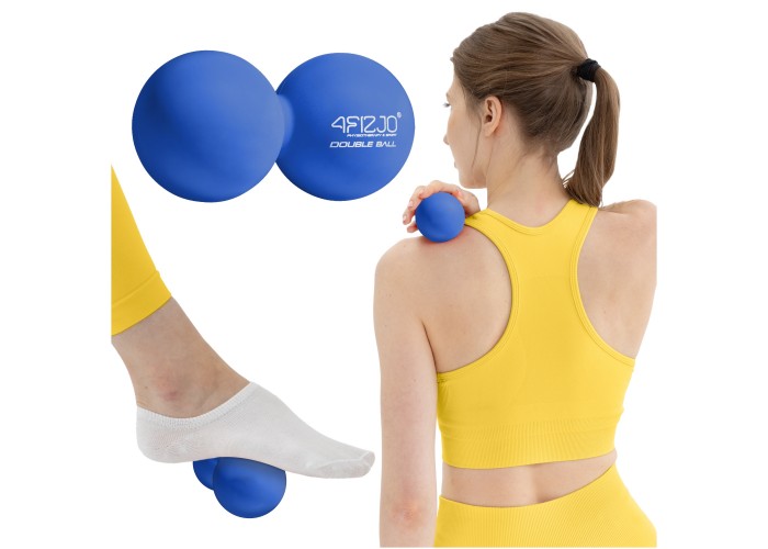 Масажний м'яч подвійний 4FIZJO Lacrosse Double Ball 6.5 x 13.5 см Blue (P-5907739314321)